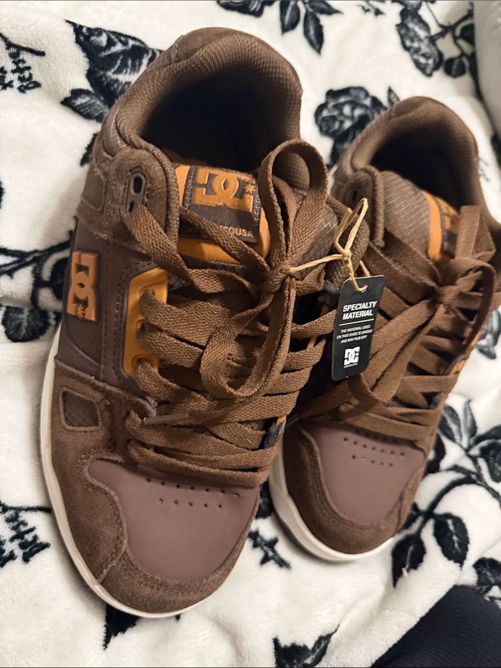 DC Men’s Brown and Orange Skate Sneakers
